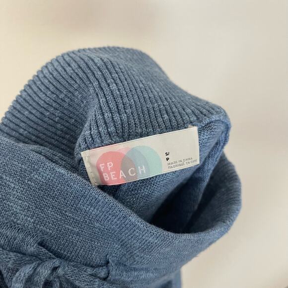 Free People FP Beach Blue Sila Linen Cotton Knit Joggers (S) - Picture 4 of 8